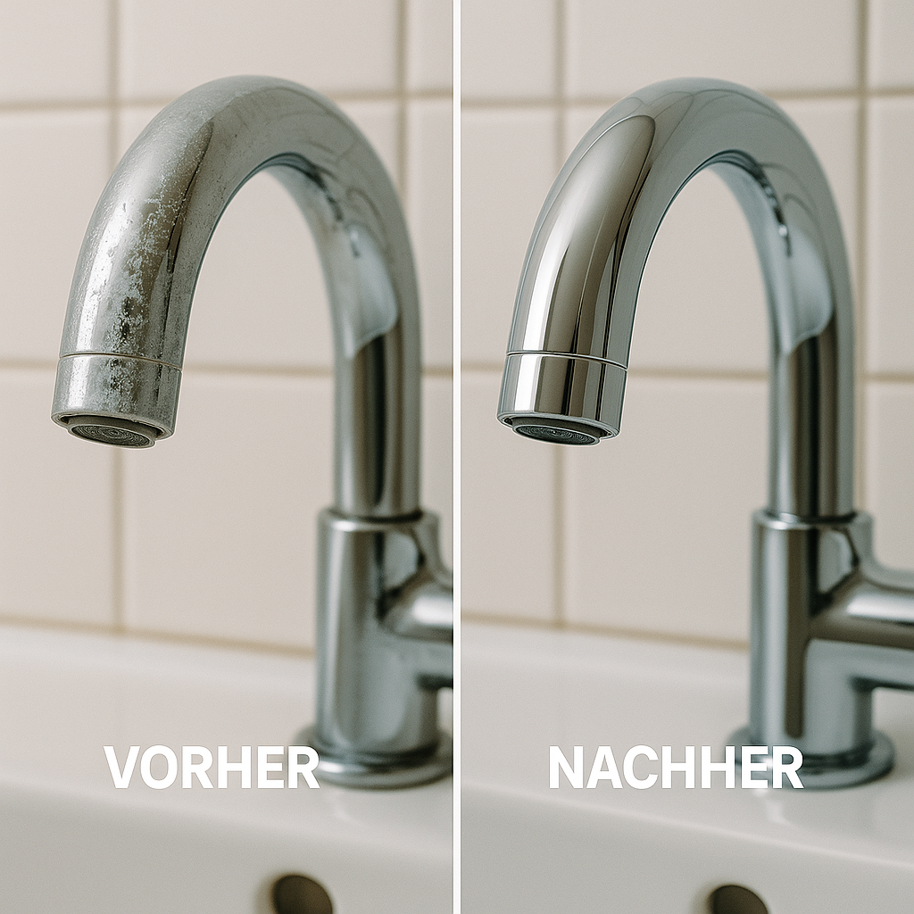 Wasserhahn Vorher-Nachher